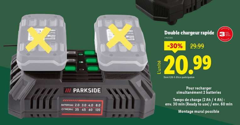 Double chargeur rapide