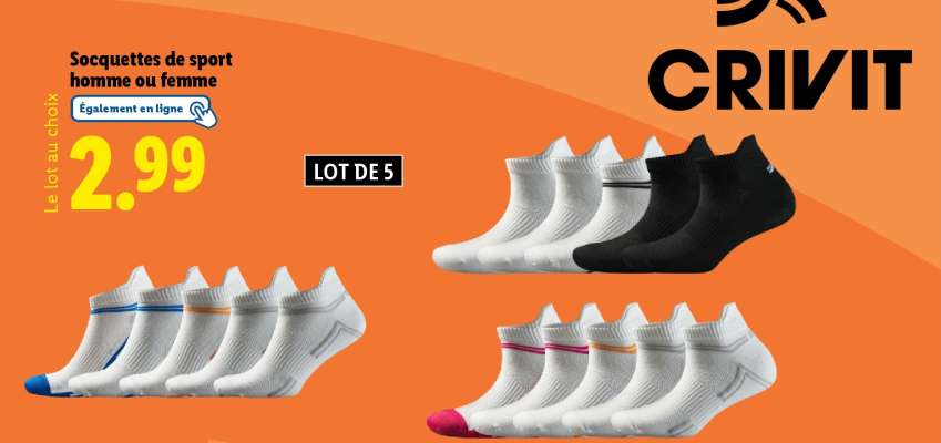 Socquettes de sport homme ou femme