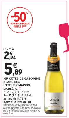 IGP CÔTES DE GASCOGNE BLANC SEC L'ATELIER MAISON MARLÈRE