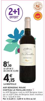 AOP Bergerac Rouge Château Le Pavillon HVE3