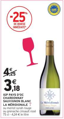 IGP PAYS D'OC CHARDONNAY SAUVIGNON BLANC LA MÉRIDIONALE