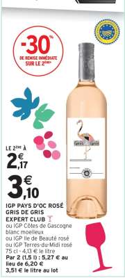 IGP PAYS D'OC ROSÉ GRIS DE GRIS EXPERT CLUB