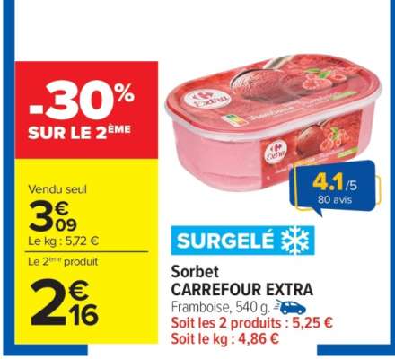 Sorbet CARREFOUR EXTRA