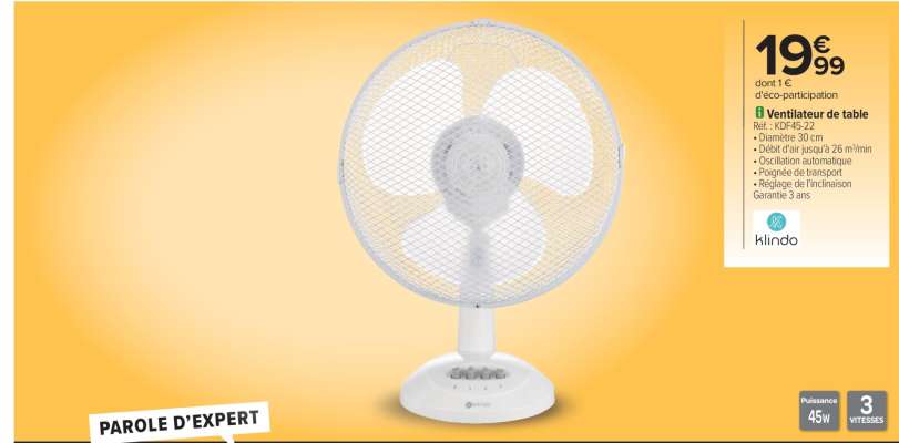 Ventilateur de table