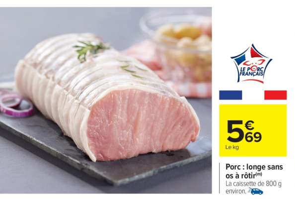 Porc : longe sans os à rôtir