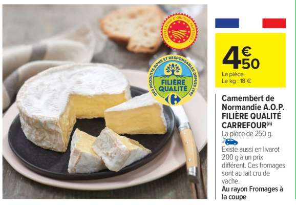 Camembert de Normandie A.O.P. FILIÈRE QUALITÉ CARREFOUR