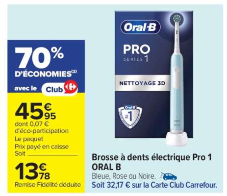 Brosse à dents électrique Pro 1 ORAL B