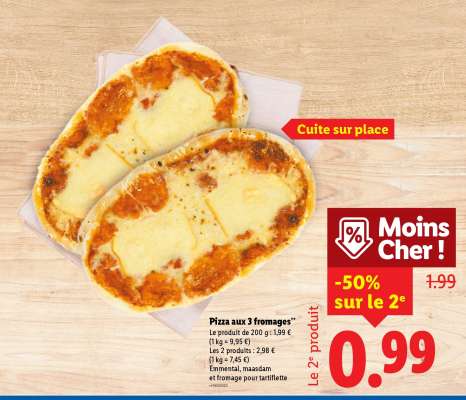 Pizza aux 3 fromages