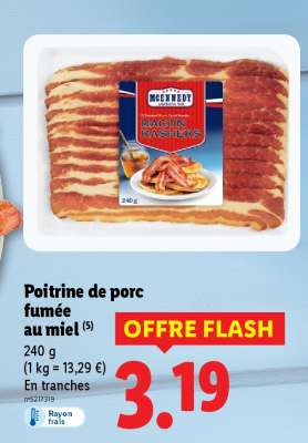 Poitrine de porc fumée au miel