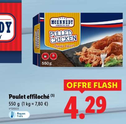 Poulet effiloché