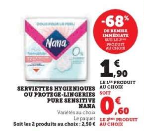Serviettes hygiéniques ou protège-lingeries Pure Sensitive Nana