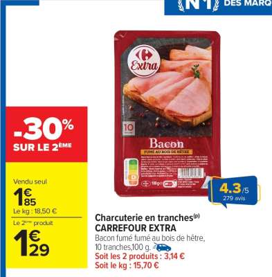 Charcuterie en tranches CARREFOUR EXTRA