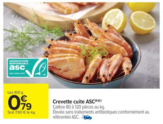 Crevette cuite ASC