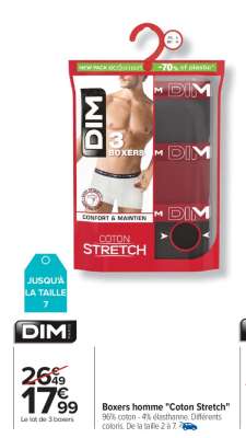 Boxers homme "COTON STRETCH"