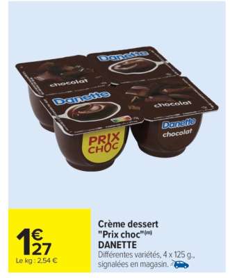Crème dessert «Prix choc» DANETTE