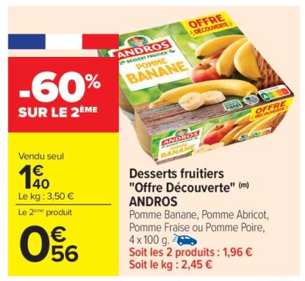 Desserts fruitiers "Offre Découverte" ANDROS
