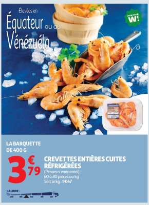 Crevettes Entières Cuites Réfrigérées