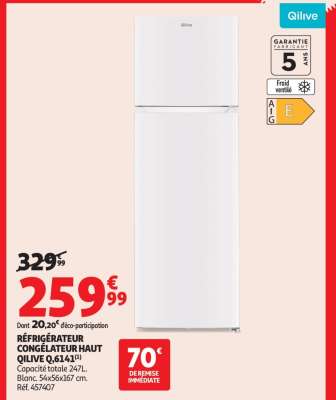 RÉFRIGÉRATEUR CONGÉLATEUR HAUT QILIVE Q.614