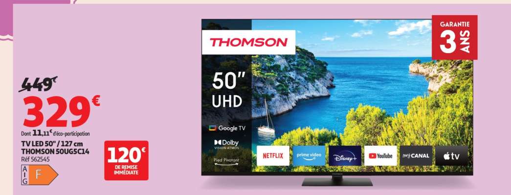 TV LED 50" / 127 cm THOMSON 50UG5C14