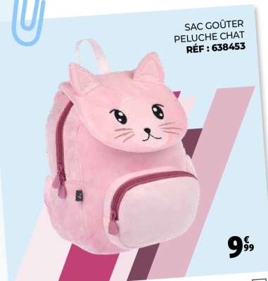 SAC GOÛTER PELUCHE CHAT