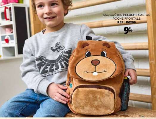 SAC GOÛTER PELUCHE CASTOR