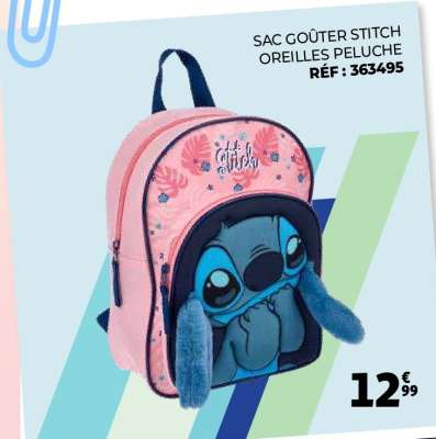 SAC GOÛTER STITCH OREILLES PELUCHE