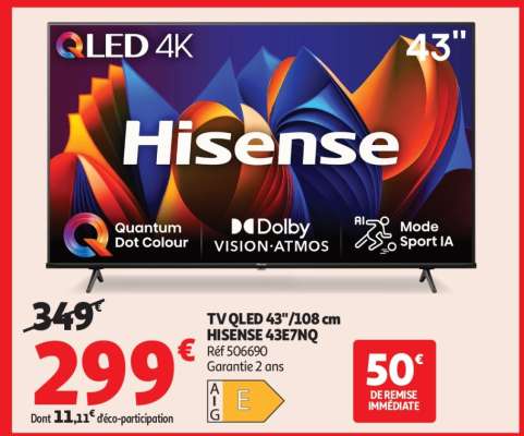 TV QLED 43"/108 cm HISENSE 43E7NQ