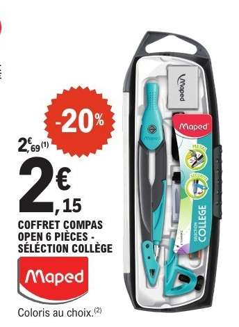 Maped Coffret Compas Open 6 Pièces - Sélection Collège