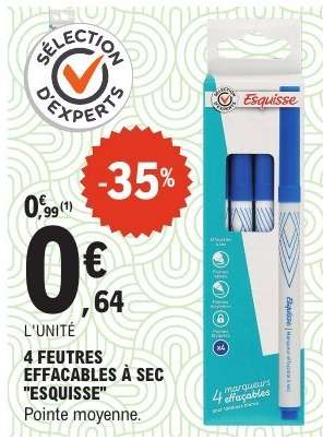 4 FEUTRES EFFACABLES À SEC "ESQUISSE"