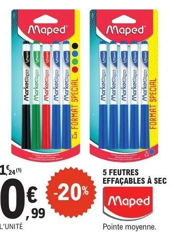 Maped 5 Feutres Effaçables à Sec