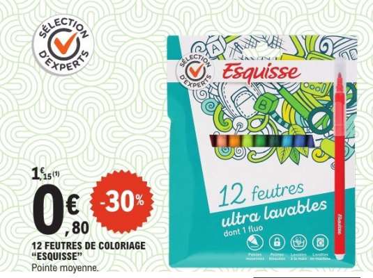 12 FEUTRES DE COLORIAGE “ESQUISSE”