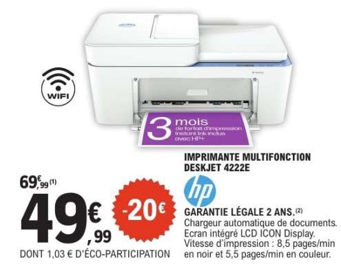 IMPRIMANTE MULTIFONCTION DESKJET 4222E