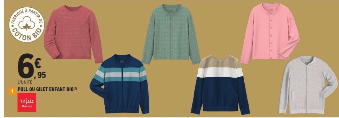 PULL OU GILET ENFANT BIO