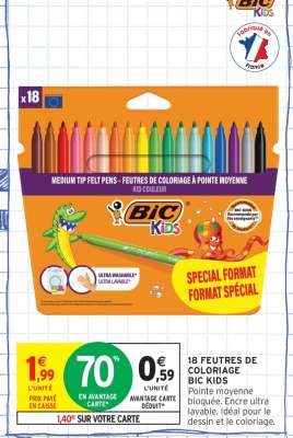 18 FEUTRES DE COLORIAGE BIC KIDS