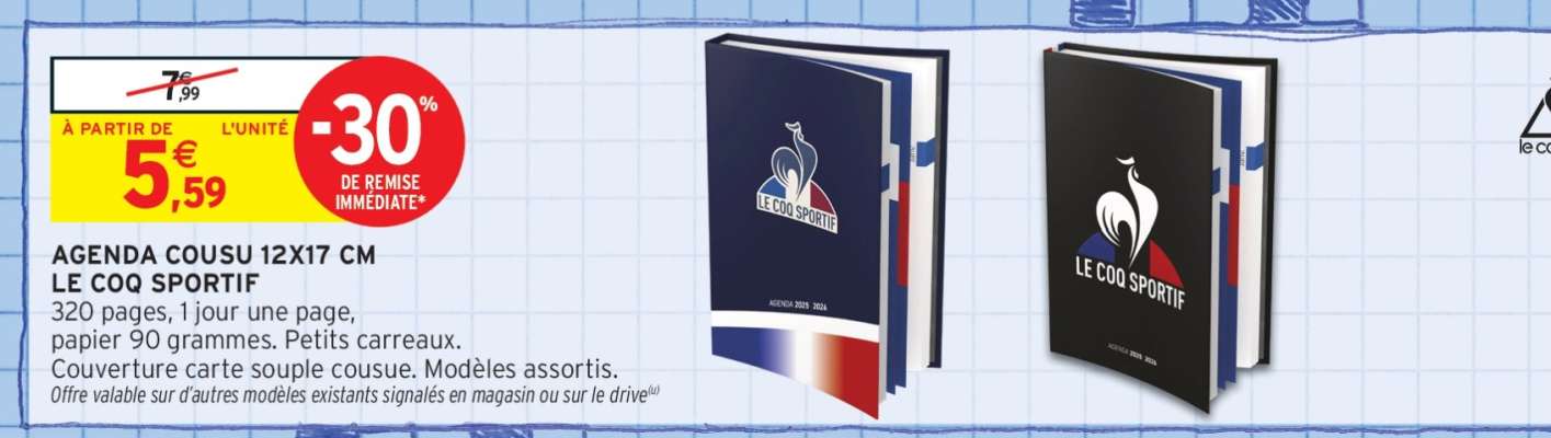 AGENDA COUSU 12X17 CM LE COQ SPORTIF