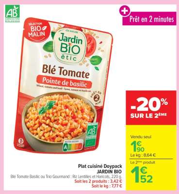 Plat cuisiné Doypack JARDIN BIO
