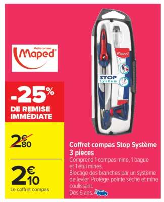 Coffret compas Stop Système 3 pièces