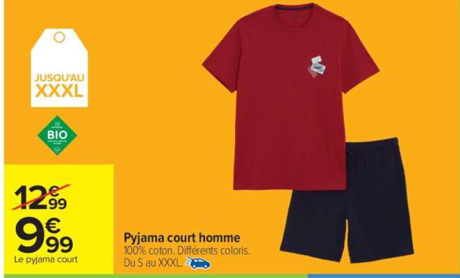 Pyjama court homme