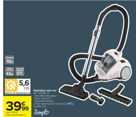 Aspirateur sans sac