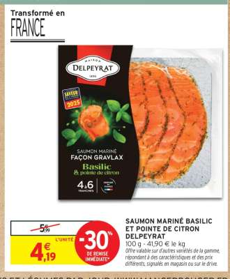 SAUMON MARINÉ BASILIC ET POINTE DE CITRON DELEPYRAT