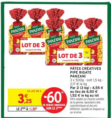PÂTES CRÉATIVES PIPE RIGATE PANZANI