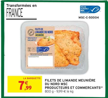 Filets de Limande Meunière du Nord MSC