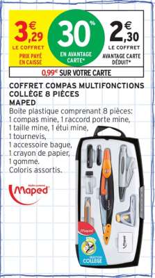 COFFRET COMPAS MULTIFONCTIONS COLLÈGE 8 PIÈCES MAPED